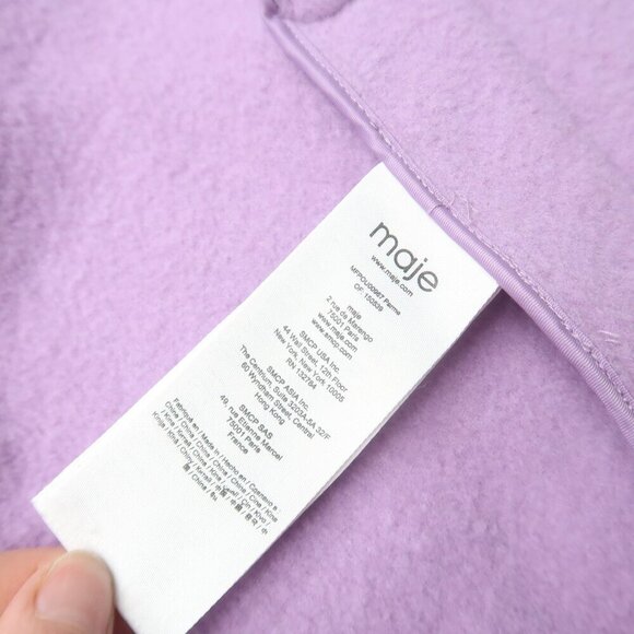 Maje Gabriela Bouclé Coat Purple Size 38 / Medium - Picture 7 of 13